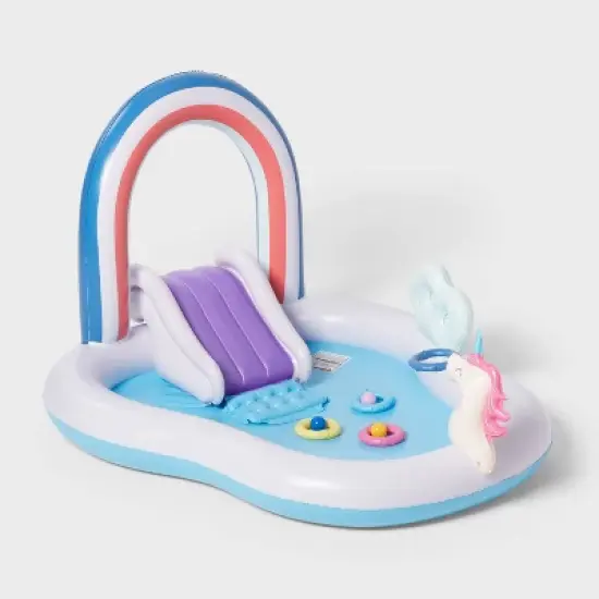 70'' x 92'' x 50'' Play Center Update 34 gal Novelty Kiddie Pool Rainbow - Sun Squad&trade;: Inflatable, Water Sprays image {5}