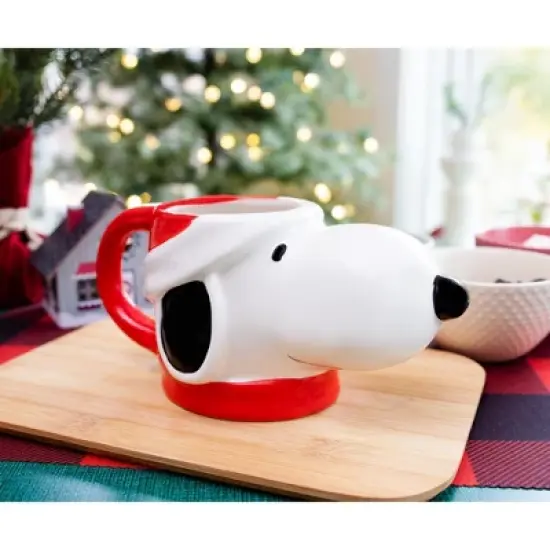 Silver Buffalo Peanuts Snoopy Christmas 3D Sculpted Ceramic Mug | Holds 20 Ounces image {3}