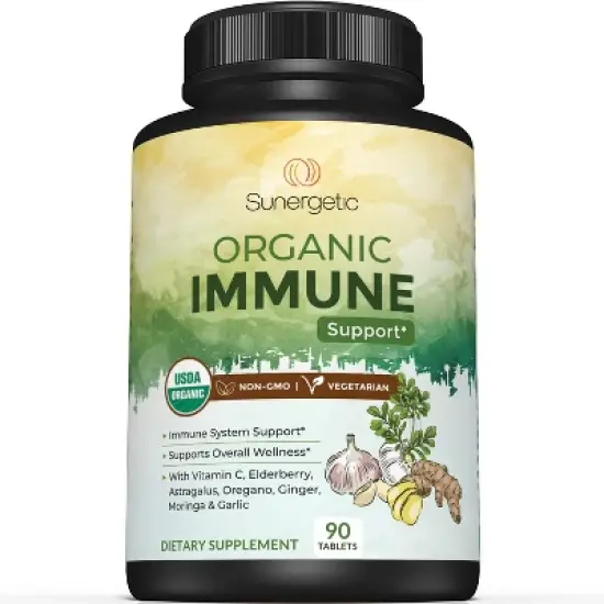 USDA Organic Immune Support Supplement &ndash; Organic Immune Health Supplement with Vitamin C, Elderberry, Astragalus, Oregano, Ginger, Moringa & Garlic image {3}