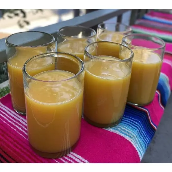 Dos Sue&ntilde;os Mexican Hand Blown  Drinking Glasses - Natural - 14oz - Set of 6 image {2}