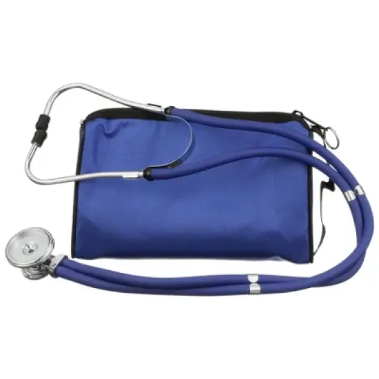 McKesson Adult Blue Pocket Reusable Aneroid / Stethoscope Set 2-Tubes 01-768-641-11ARBGM 1 per Box image {2}