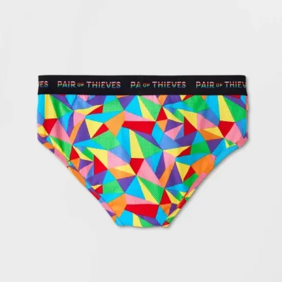 Pair of Thieves Men's Rainbow Abstract Print Super Fit Briefs - Red/Blue/Green image {2}