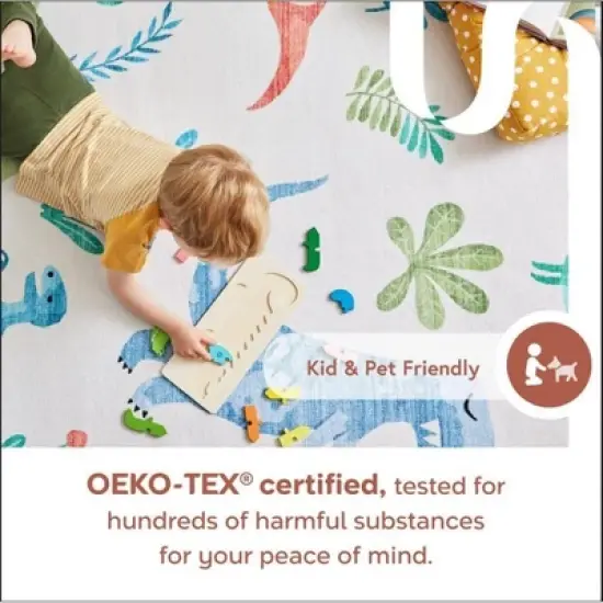 Nuloom Everlee Faded Persian Pet Friendly Machine Washable Area Rug image {6}