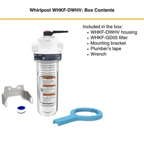 Whirlpool Whole House Water Filtration System WHKF-DWHV, Includes Replacement Water Filter WHKF-GD05 image {3}