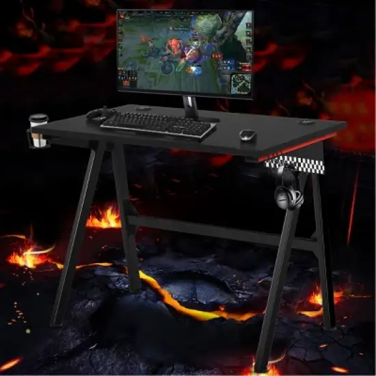 Costway Gaming Desk Home Office PC Table Computer Desk with Cup Holder & Headphone Hook image {2}