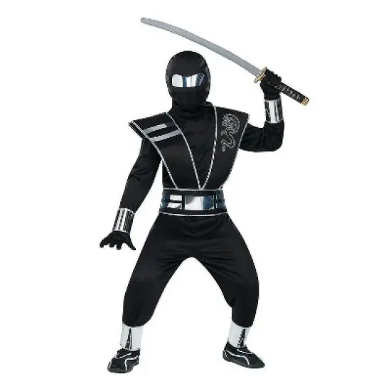 Fun World Boys' Silver Mirror Ninja Costume image {2}