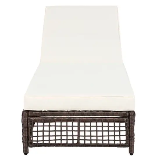 Whisen Rattan Outdoor Lounge Chair, Patio Chaise Lounge with 5-Position Backrest image {7}