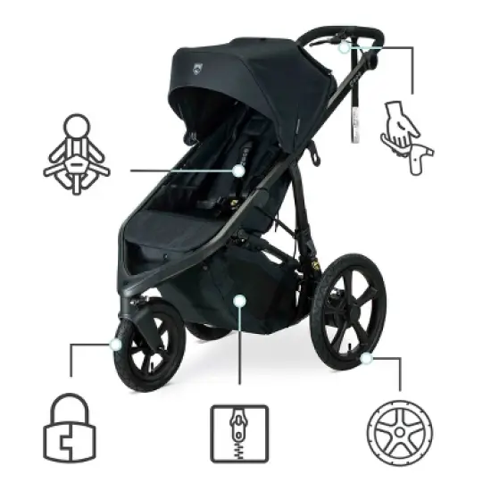 BOB Gear Wayfinder Jogging Stroller with Dual Suspension and Air-Filled Tyres - Nightfall image {1}