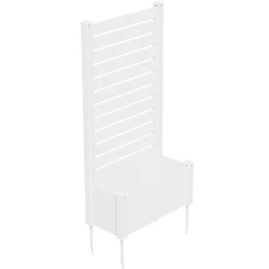 Lirago 6 ft. H x 3 ft. W White PVC Raised Garden Bed Planter Box with Privacy Screen White image {8}