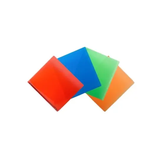 JAM Paper Plastic .75" 3-Ring Binders Assorted Colors 4/Pack 750T1RGBOR image {2}