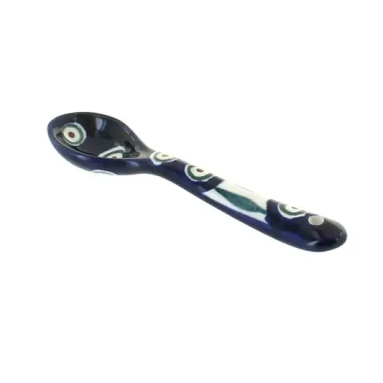 Blue Rose Polish Pottery 1739 Zaklady Sugar Spoon image {1}