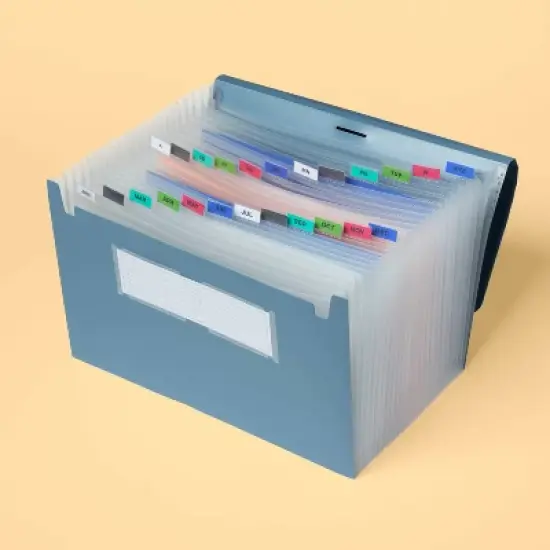 24 Pocket Expanding File Folder Legal Size Slate Blue - up&up&trade; image {1}
