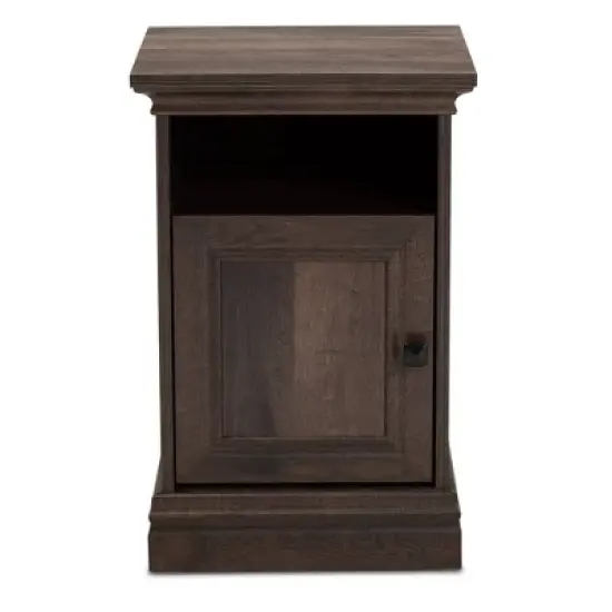 Nolan 1 Door Wood Nightstand Brown/Black - Baxton Studio image {2}
