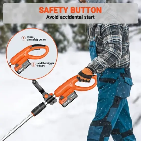 VOLTASK 24V Electric Snow Blower, 12-Inch Lightweight Snow Shovel Cordless with 4.0Ah Battery & Quick Charger Included for Walkways and Driveways image {5}