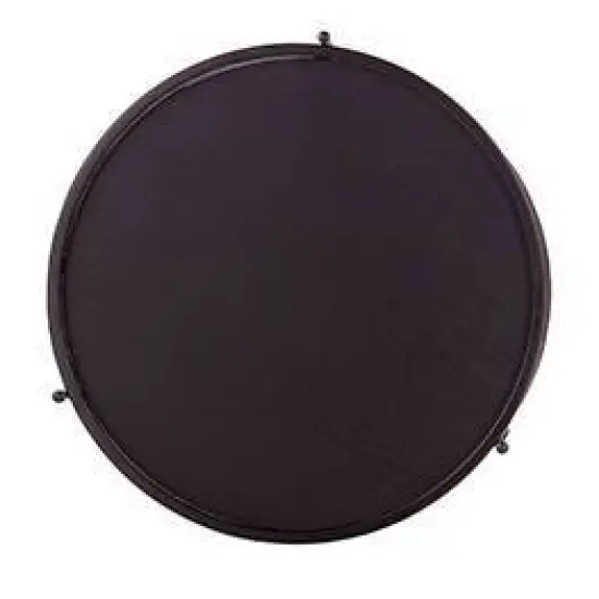 Vermicelli Round Farmhouse Style End Table Black - Aiden Lane image {4}