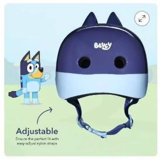 Bluey Microshell Cycling Youth Bike Helmet - Blue S: Vented, Adjustable Strap image {7}
