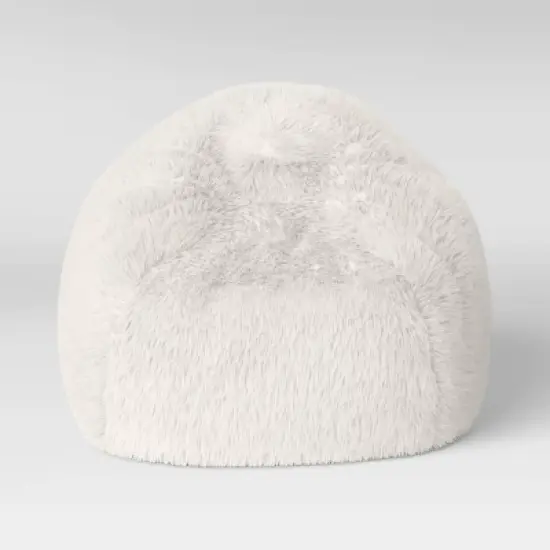 Long Fur Kids' Bean Bag Cream - Pillowfort&trade; image {2}