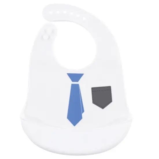 Hudson Baby Infant Boy Silicone Bibs 2pk, Handsome Just Like Dad, One Size image {2}