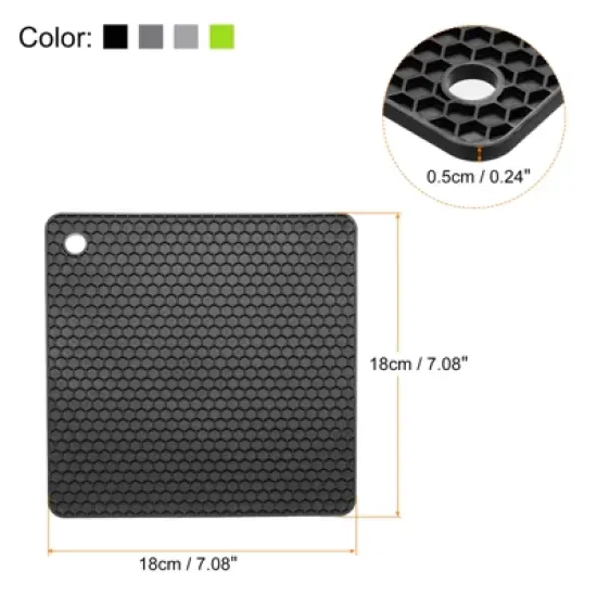 Unique Bargains Silicone Heat Resistant Trivet Mats 4 Pcs image {1}