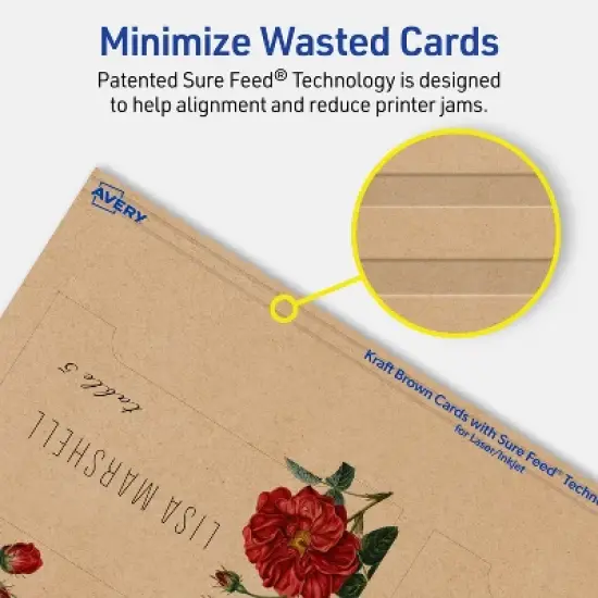 Avery Printable Tent Cards, 2-1/16" x 3.75", Kraft Brown, 40ct image {3}