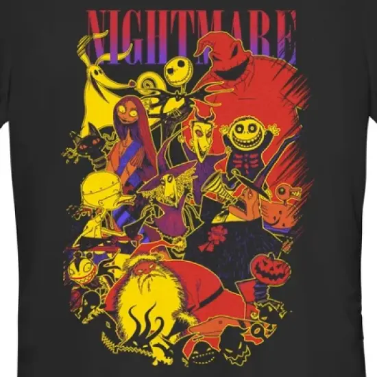Junior's The Nightmare Before Christmas Character Collage Poster T-Shirt image {1}
