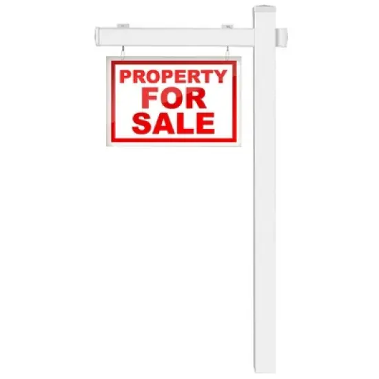 Costway 2 PCS 6' UPVC Real Estate Sign Post Open House Yard Home for Sale White W/Stake image {8}