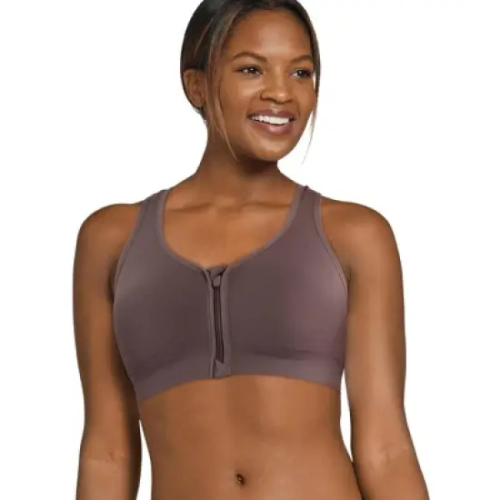 Jockey Women's Seamfree Mid Impact Zip Front Sports Bra image {7}