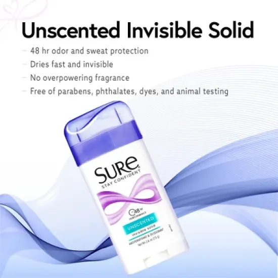Sure Wide Anti-Perspirant Deodorant Original Solid Regular Scent 1.70 Oz image {1}
