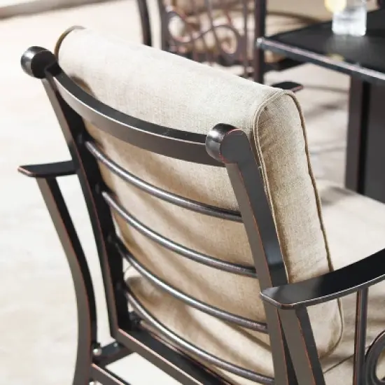 4pk Aluminum Outdoor Deep Seating Club Chairs - Copper/Tan - Oakland Living image {4}