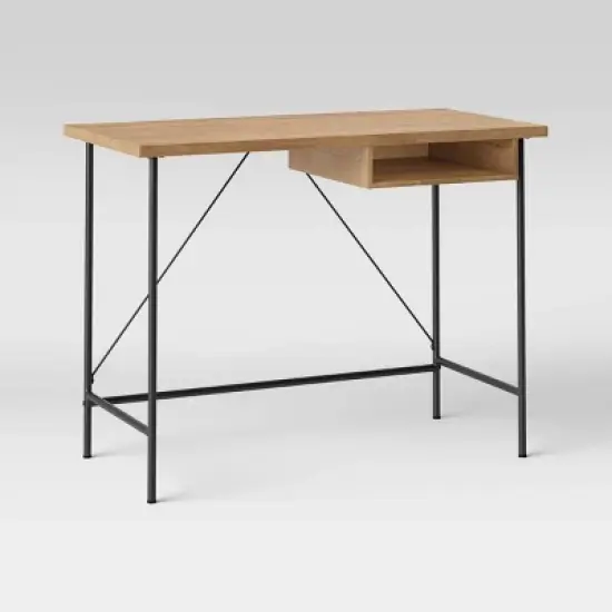 Wood and Metal Writing Desk with Storage - Room Essentials&trade; image {5}