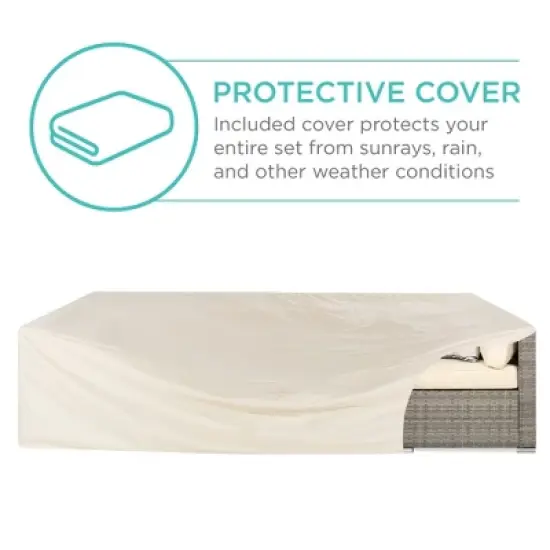 Best Choice Products 7-Piece Modular Outdoor Conversational Furniture Set, Wicker Sectional Sofas w/ Cover image {3}