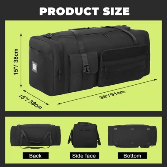 130L Extra Large 36" Heavy Duty Sports Gym and Travel Duffel Bag - Oversized Equipment Gear Bag image {2}