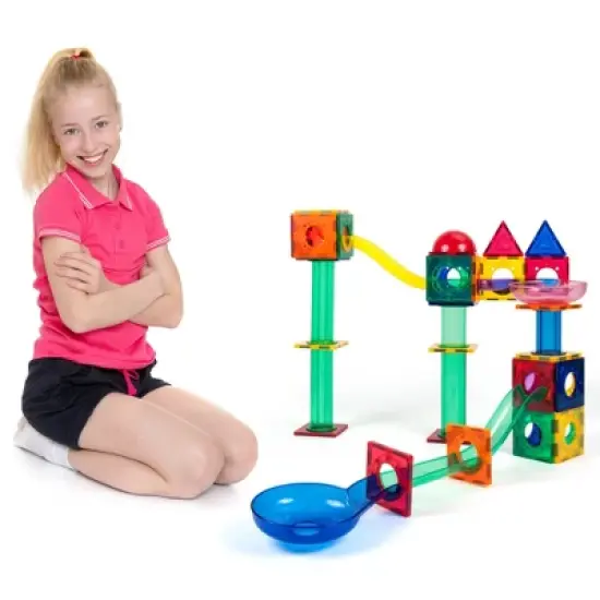 Picasso Tiles Magnetic Marble Run 70pc Building Set image {4}