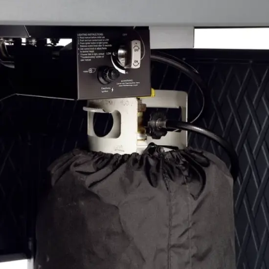 Oakland Living Aluminum Rectangle 55000 BTUs Propane Textured Weave Design Outdoor Patio Dining Table Gray image {7}