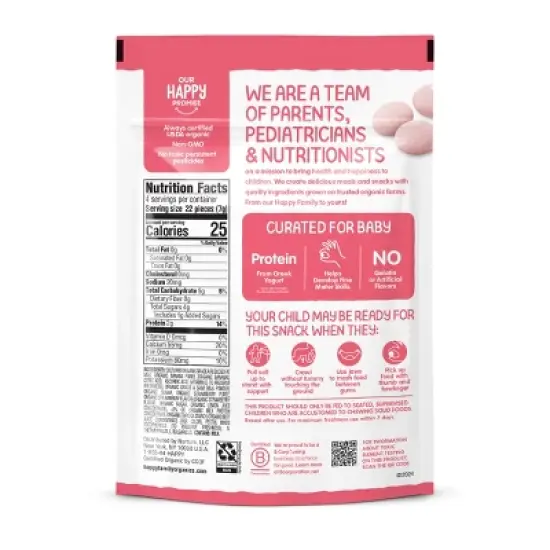 Happy Baby Organic Yogis Strawberry Banana Freeze Dried Greek Yogurt & Fruit Baby Snacks - 1oz image {1}