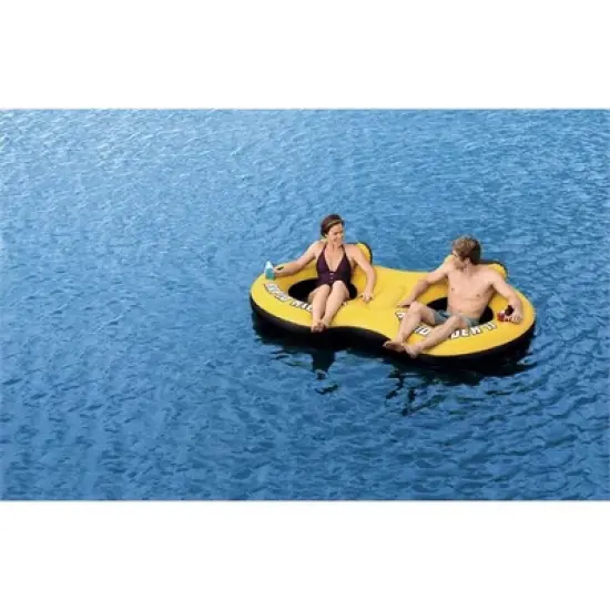 Bestway Rapid Rider 95" Inflatable 2 Person River Raft Tube Float & Cup Holders image {1}