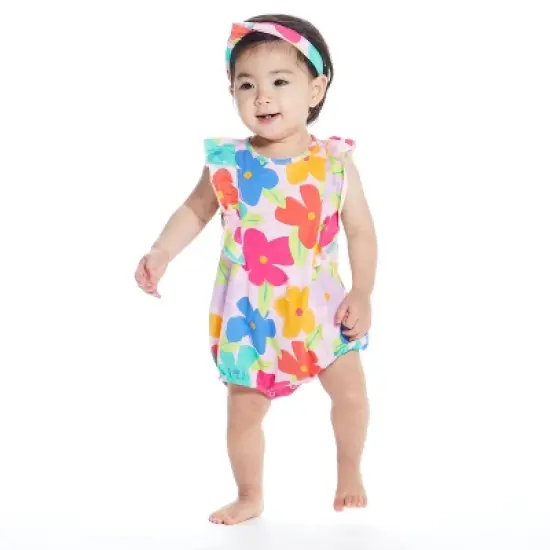 Andy & Evan  Infant Girls Floral Bubble Set image {1}