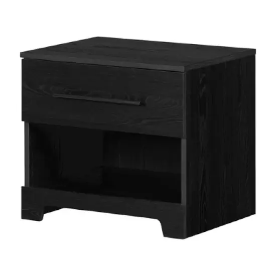 South Shore Primo Nightstand with Drawer Black Oak image {1}