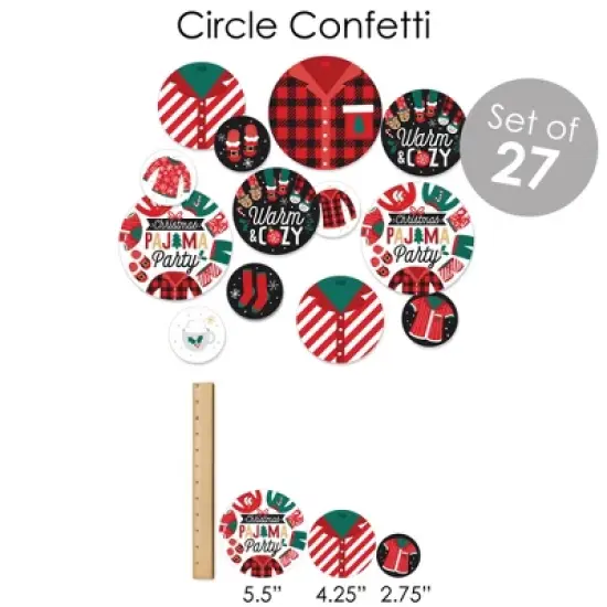 Big Dot of Happiness Christmas Pajamas - Holiday Plaid PJ Party Supplies - Banner Decoration Kit - Fundle Bundle image {6}