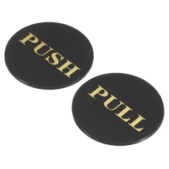 Unique Bargains Round Acrylic Self-Adhesive Decor Business Push Pull Door Sign 2 Pcs image {4}