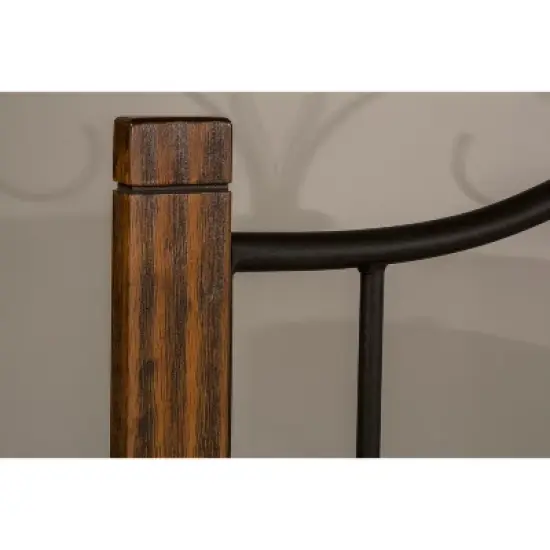 King Destin Metal/Wood Headboard Textured Brushed Oak - Hillsdale Furniture image {3}
