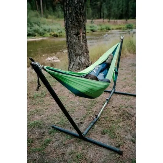 Stansport Newport 2 Person Traveler Backpack Nylon Hammock 108" x 57" Green/Teal image {5}