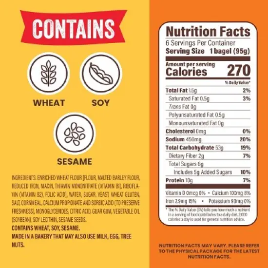 Thomas' Plain Bagels - 20oz/6ct image {3}