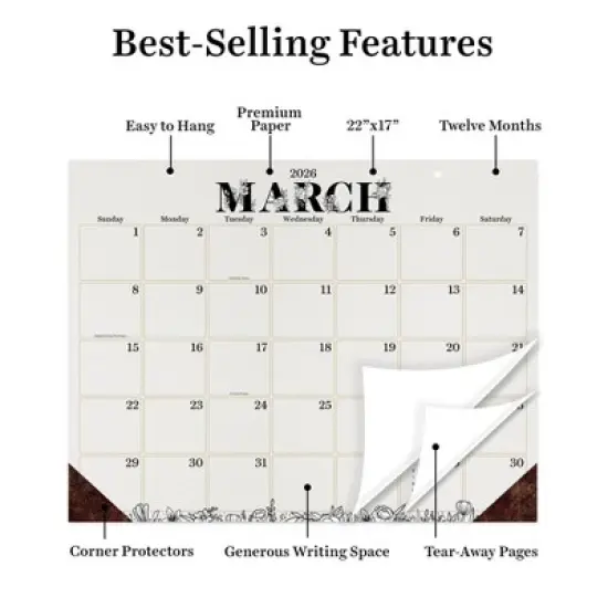 TF Publishing 22.5"x17.5" 2026 Floral Large Desk Pad Monthly Blotter Calendar image {2}