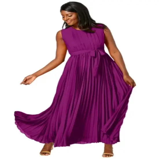 Jessica London Women&rsquo;s Plus Size Pleated Maxi Dress image {1}