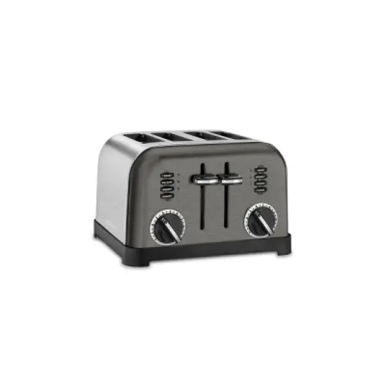 Cuisinart 4-Slice Classic Toaster - Black Stainless Steel - CPT-180BKSP1: Reheat, Defrost, Bagel, 1800W, 3-Year Warranty image {2}