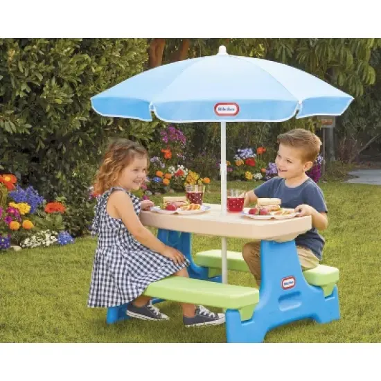Little Tikes Easy Store Jr. Play Table with Umbrella image {1}