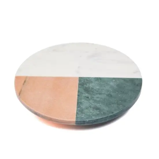 Lexi Home Marble Collection 12" Multi-Colored Lazy Susan image {4}