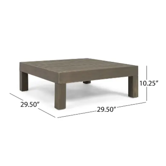 FIONECA Right Corner Bench with Coffee Table, Outdoor Patio Seating Set, Dark Grey Finish image {3}
