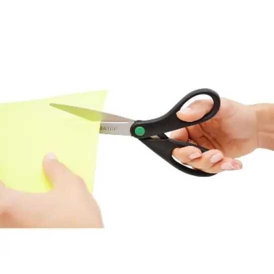 Westcott KleenEarth Recycled Stainless Steel Scissors 8" Straight Black 41418 image {3}